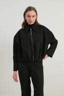 Pleated Suede Jacket