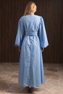 Pleated Belted Dacron Dress