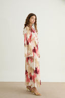 Pleated Patterned Dress