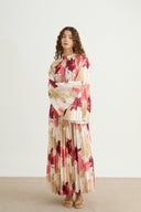 Pleated Patterned Dress