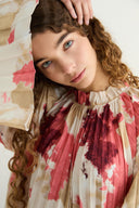 Pleated Patterned Dress