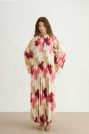 Pleated Patterned Dress