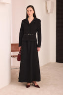 Premium Gold Belt-Detailed Jacket Dress