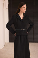 Premium Gold Belt-Detailed Jacket Dress