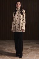 Polka Dot Tie-Neck Blouse