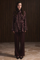 Polka Dot Tie-Neck Blouse
