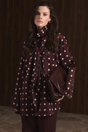 Polka Dot Tie-Neck Blouse