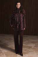 Polka Dot Tie-Neck Blouse