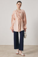 Yoke-Detailed Elastic-Waist Shirt