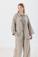 Rosaline Linen Set with Front Tie Detail
