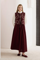 Sabella Linen Vest and Skirt Set with Stone Detail