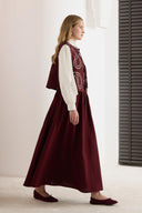 Sabella Linen Vest and Skirt Set with Stone Detail