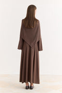 Shawl Detail Tie-Front Dress