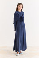 Shawl Collar Tie-Detail Dress