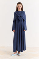 Shawl Collar Tie-Detail Dress