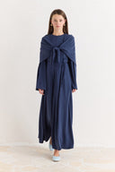 Shawl Collar Tie-Detail Dress