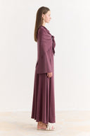 Shawl Collar Tie-Detail Dress
