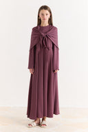 Shawl Collar Tie-Detail Dress