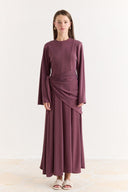 Shawl Collar Tie-Detail Dress