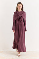 Shawl Collar Tie-Detail Dress