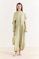 Shawl-Detail Pants Set
