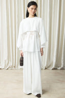 Shawl Collar Belted Set