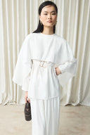 Shawl Collar Belted Set