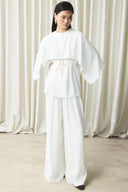 Shawl Collar Belted Set