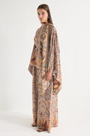 Satin Ethnic Printed Poncho and Pants Set