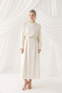 Satin Crushed Velvet Evening Dress with Cape
