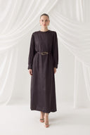 Satin Crushed Cape Evening Dress