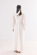 Selen Waist-Ruched Voile Dress with Spaghetti Straps