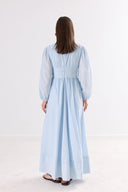 Selen Waist-Ruched Spaghetti Strap Voile Dress