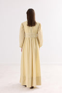Selen Waist-Ruched Spaghetti Strap Voile Dress