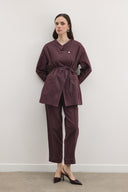 Selen Wrap-Front Denim Set