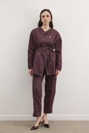 Selen Wrap-Front Denim Set