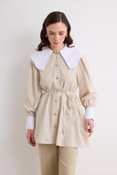 Selena Collar Detail Striped Shirt