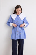 Selena Collar Detail Striped Shirt