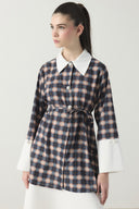 Selene Plaid Collar and Cuff Shirt