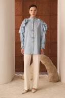 Selly Button-Detailed Ruffled Shirt