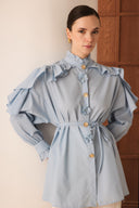Selly Button-Detailed Ruffled Shirt
