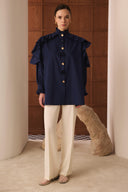 Selly Button-Detailed Ruffled Shirt