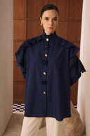 Selly Button-Detailed Ruffled Shirt