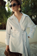 Semi-Tie-Front Dacron Shirt