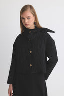 Sera Gold Buttoned Jacquard Coat
