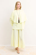 Sera Trouser Set with Shoulder Shawl Detail