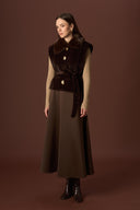 Gray Fur-Collar Vest