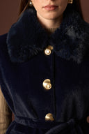 Grey Collar Fur Vest