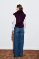 Gray Collar Faux Fur Vest