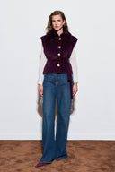 Gray Collar Faux Fur Vest